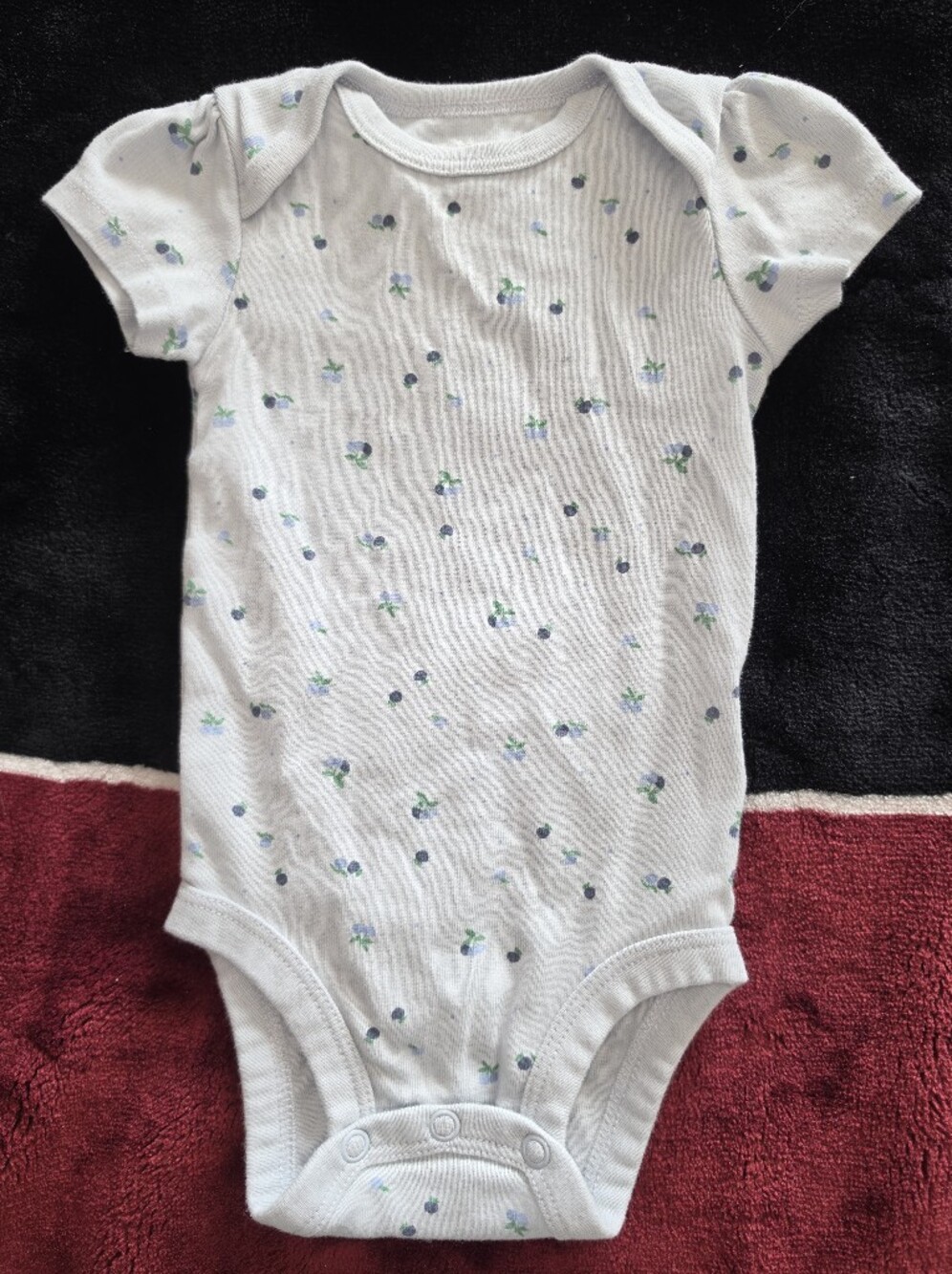 Carters Blue Baby Onesie with Blue Berry Print